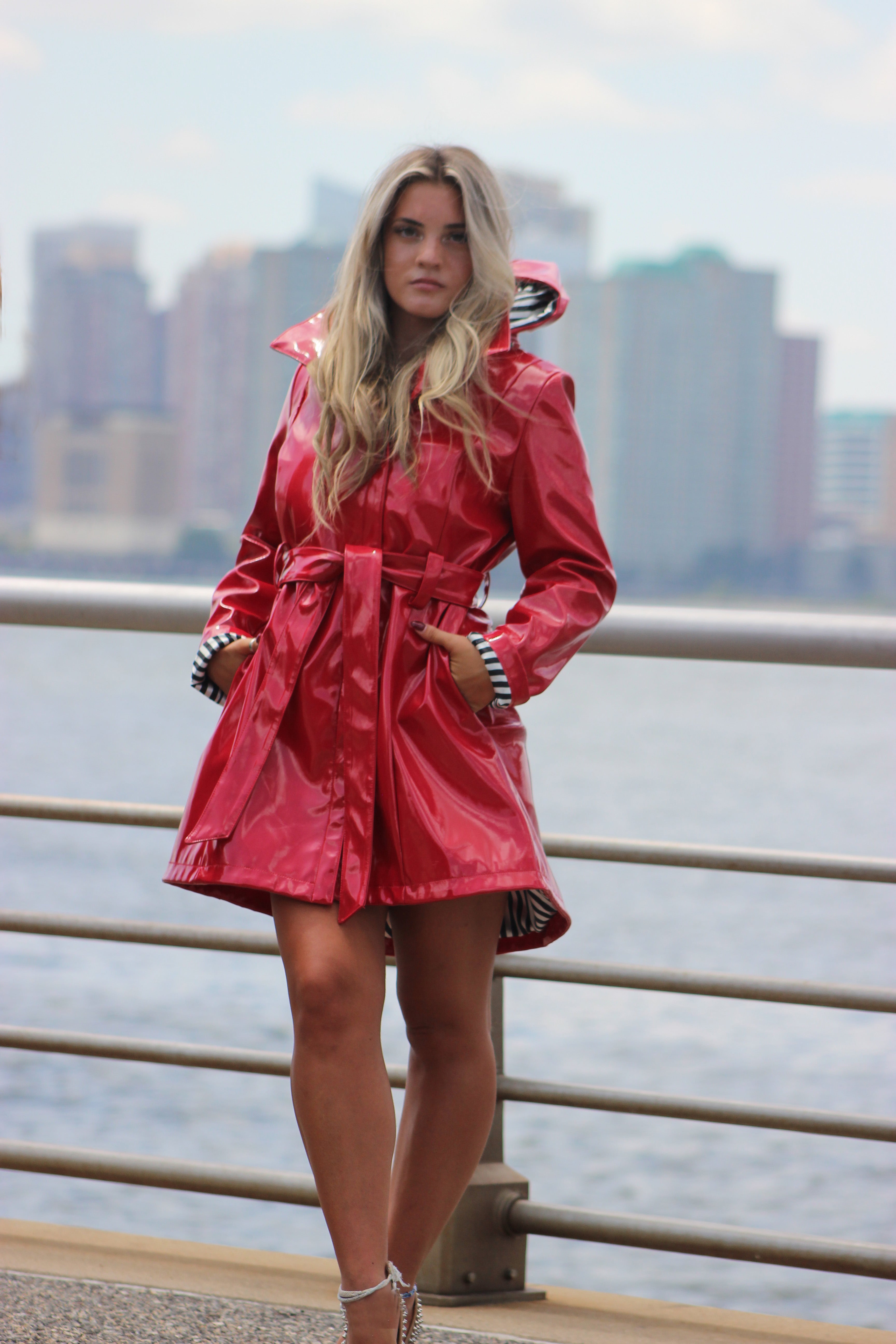 Red 2025 rubber raincoat