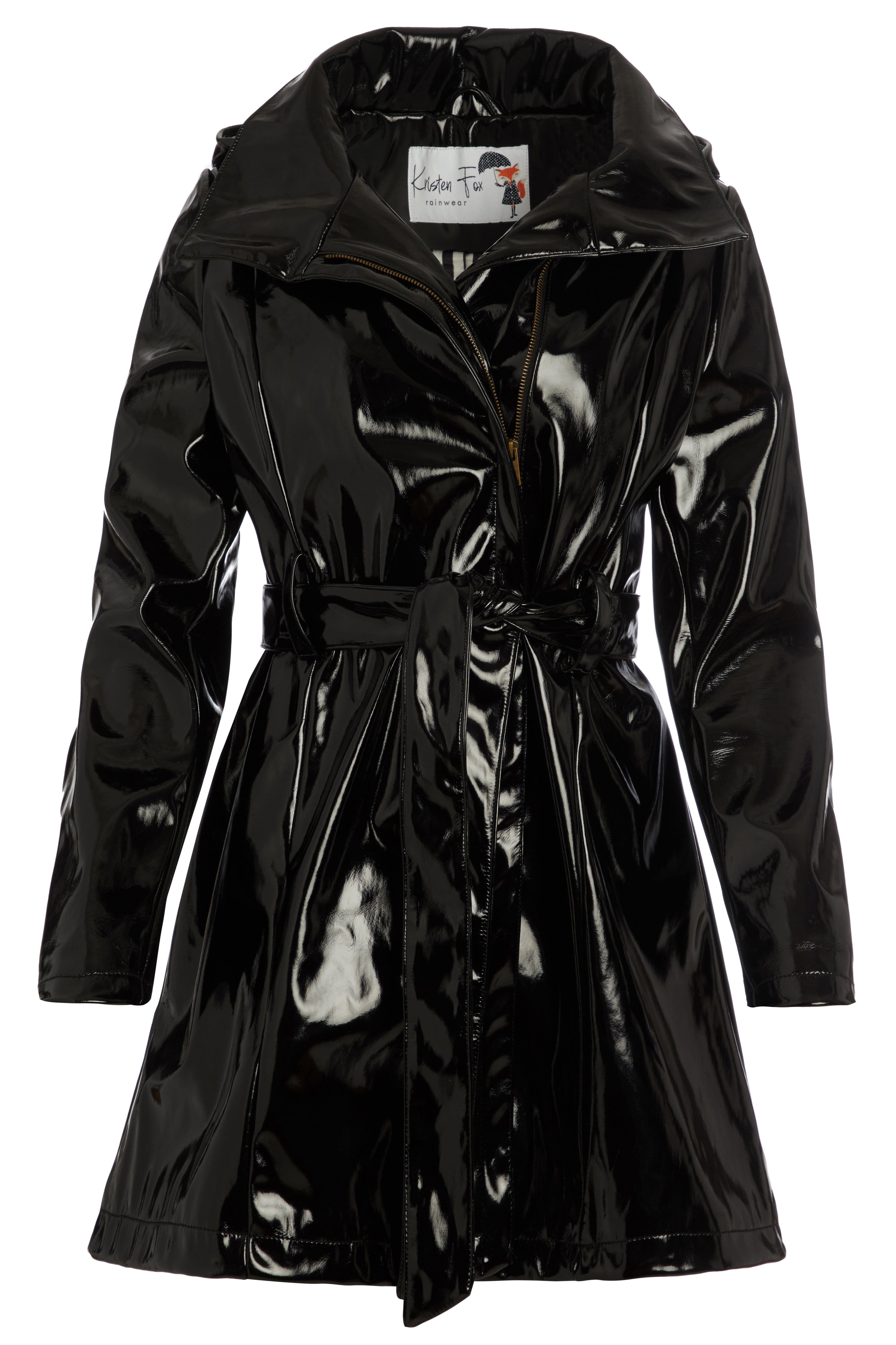 Black vinyl raincoat best sale